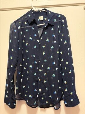 a new day Navy Multicolor Heart-Print Top